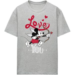 Disney Womens/Ladies Love You Mickey Mouse Cupid Heather T-Shirt Disney Womens/Ladies Love You Mickey Mouse Cupid Heather T-Shirt