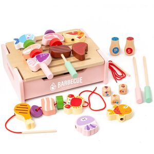 Unbranded (Pink) Wooden Grill Barbecue Toy With Educational Pretend Cooking Kids Features Unbranded (Pink) Wooden Grill Barbecue Toy With Educational Pretend Cooking Kids Features