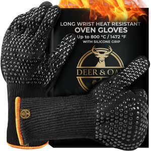 Deer & Oak Oven Gloves Heat Resistant Long Wrist Oven Mitts, Up to 800?C / 1472? Deer & Oak Oven Gloves Heat Resistant Long Wrist Oven Mitts, Up to 800?C / 1472?