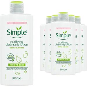 6 x 200ml Simple Kind To Skin Purifying Cleansing Lotion for Sensitive Skin 6 x 200ml Simple Kind To Skin Purifying Cleansing Lotion for Sensitive Skin
