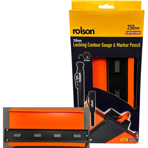 Rolson 250mm Locking Contour Gauge with Marker Pencil – ABS Plastic, 60mm Depth, Magnet Rolson 250mm Locking Contour Gauge with Marker Pencil – ABS Plastic, 60mm Depth, Magnet