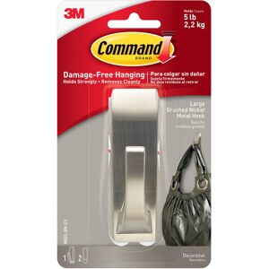 3M Command Large Modern Reflections Brushed Nickel Metal Hook, Indoor use - 1 Hook 3M Command Large Modern Reflections Brushed Nickel Metal Hook, Indoor use - 1 Hook