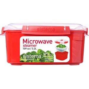 Sistema Microwave Food Steamer with Removable Steamer Basket Large 3.2 L Red Sistema Microwave Food Steamer with Removable Steamer Basket Large 3.2 L Red