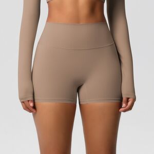 Unbranded (7101 Shorts-Mocha Brown, M) Solid color double-sided brushed high-waisted tight Unbranded (7101 Shorts-Mocha Brown, M) Solid color double-sided brushed high-waisted tight