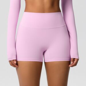 Unbranded (7101 Shorts-Sakura Pink, L) Solid color double-sided brushed high-waisted tight Unbranded (7101 Shorts-Sakura Pink, L) Solid color double-sided brushed high-waisted tight