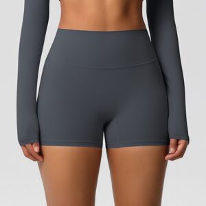 Unbranded (7101 shorts-graphite gray, S) Solid color double-sided brushed high-waisted tig Unbranded (7101 shorts-graphite gray, S) Solid color double-sided brushed high-waisted tig