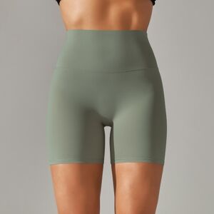 Unbranded (2166 three-quarter pants-light grass green, S) Solid color yoga shorts double-s Unbranded (2166 three-quarter pants-light grass green, S) Solid color yoga shorts double-s