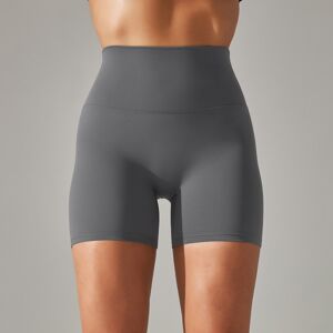 Unbranded (2166 three-quarter pants-dark gray, S) Solid color yoga shorts double-sided bru Unbranded (2166 three-quarter pants-dark gray, S) Solid color yoga shorts double-sided bru