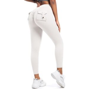 Unbranded (Trousers-white gray, M) Cargo leggings for women, high-waisted elastic hip-lift Unbranded (Trousers-white gray, M) Cargo leggings for women, high-waisted elastic hip-lift