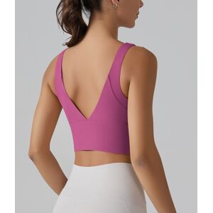 Unbranded (Pink lychee, M) V-shaped beautiful back cloud-like one-cup sports bra tight-fit Unbranded (Pink lychee, M) V-shaped beautiful back cloud-like one-cup sports bra tight-fit