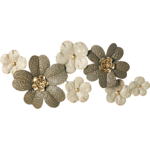 Beliani Wall Decor Flower LANTHANUM Metal 52 cm Beige Beliani Wall Decor Flower LANTHANUM Metal 52 cm Beige