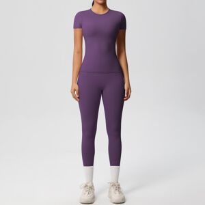 Unbranded (Suit-purple, L) Solid color double-sided brushed breathable tight-fitting fitne Unbranded (Suit-purple, L) Solid color double-sided brushed breathable tight-fitting fitne
