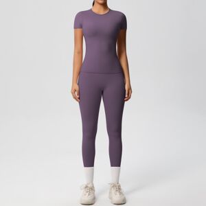 Unbranded (Suit-eggplant purple, L) Solid color double-sided brushed breathable tight-fitt Unbranded (Suit-eggplant purple, L) Solid color double-sided brushed breathable tight-fitt