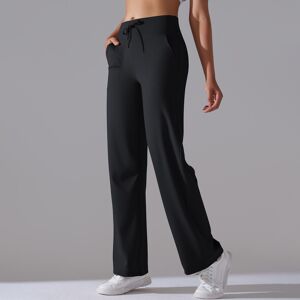 Unbranded (Wide-leg pants-black, L) Brushed breathable high-waist elastic loose casual poc Unbranded (Wide-leg pants-black, L) Brushed breathable high-waist elastic loose casual poc
