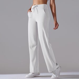 Unbranded (Wide-leg pants-white gray, S) Brushed breathable high-waist elastic loose casua Unbranded (Wide-leg pants-white gray, S) Brushed breathable high-waist elastic loose casua