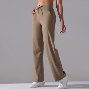 Unbranded (Extended version-cocoa color, S) Brushed breathable high-waist elastic loose ca Unbranded (Extended version-cocoa color, S) Brushed breathable high-waist elastic loose ca