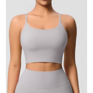 Unbranded (Frost gray, S) Yoga top, sports bra with chest pad, thin straps, beautiful back Unbranded (Frost gray, S) Yoga top, sports bra with chest pad, thin straps, beautiful back