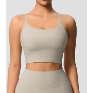 Unbranded (Camel brown, L) Yoga top, sports bra with chest pad, thin straps, beautiful bac Unbranded (Camel brown, L) Yoga top, sports bra with chest pad, thin straps, beautiful bac