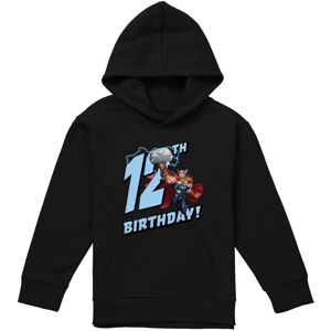 (7-8 Years, Black) Marvel Childrens/Kids Thor 12th Birthday Hoodie (7-8 Years, Black) Marvel Childrens/Kids Thor 12th Birthday Hoodie