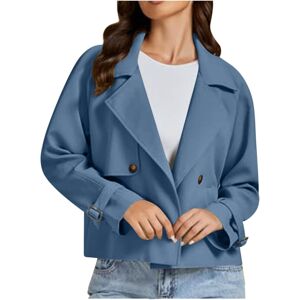 Unbranded (XXL, 001 Navy) Women's Jackets Cropped Trench Coats Lapel Double Breasted Blaze Unbranded (XXL, 001 Navy) Women's Jackets Cropped Trench Coats Lapel Double Breasted Blaze