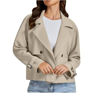 Unbranded (XL, 001 Khaki) Women's Jackets Cropped Trench Coats Lapel Double Breasted Blaze Unbranded (XL, 001 Khaki) Women's Jackets Cropped Trench Coats Lapel Double Breasted Blaze