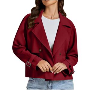 Unbranded (XXL, 001 Wine) Women's Jackets Cropped Trench Coats Lapel Double Breasted Blaze Unbranded (XXL, 001 Wine) Women's Jackets Cropped Trench Coats Lapel Double Breasted Blaze
