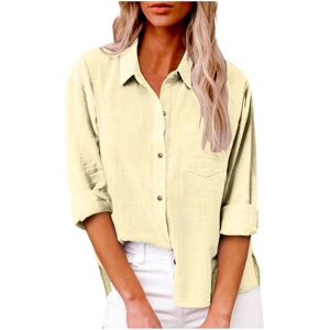 Unbranded (XXL, 1 Yellow) Womens Tops Clearance Womens Button Down Shirt Casual Cotton Lin Unbranded (XXL, 1 Yellow) Womens Tops Clearance Womens Button Down Shirt Casual Cotton Lin
