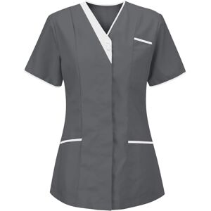 Unbranded (3XL, 006* Gray) Women Tops Working Uniform Blouses V-Neck Short Sleeve T-Shirts Unbranded (3XL, 006* Gray) Women Tops Working Uniform Blouses V-Neck Short Sleeve T-Shirts