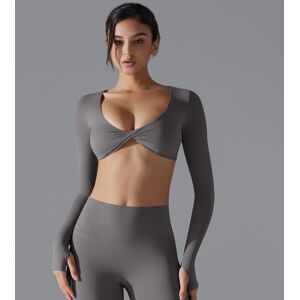 Unbranded (Long Sleeve-Titanium Gray, M) Sports long-sleeved fitness wear for women with d Unbranded (Long Sleeve-Titanium Gray, M) Sports long-sleeved fitness wear for women with d