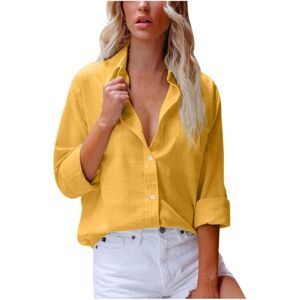 Unbranded (L, 01* Yellow) Ladies Tops Clearance Womens Button Down Shirts Long Sleeve Cott Unbranded (L, 01* Yellow) Ladies Tops Clearance Womens Button Down Shirts Long Sleeve Cott
