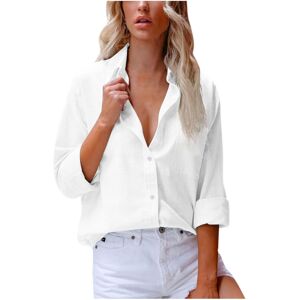 Unbranded (XXL, 01* White) Ladies Tops Clearance Womens Button Down Shirts Long Sleeve Cot Unbranded (XXL, 01* White) Ladies Tops Clearance Womens Button Down Shirts Long Sleeve Cot