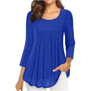 Unbranded (XXL, 001* Blue) Womens Tops 3/4 Length Sleeve Blouses Dressy Casual Spring Summ Unbranded (XXL, 001* Blue) Womens Tops 3/4 Length Sleeve Blouses Dressy Casual Spring Summ