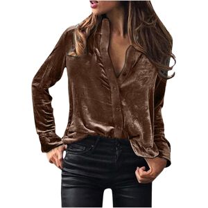 Unbranded (L, 02* Brown) Velvet Tops for Women Long Sleeve Button Down Shirts Blazer Jacke Unbranded (L, 02* Brown) Velvet Tops for Women Long Sleeve Button Down Shirts Blazer Jacke