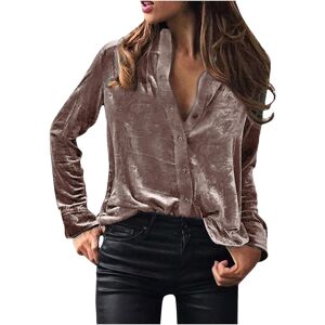 Unbranded (S, 02* Rose Gold) Velvet Tops for Women Long Sleeve Button Down Shirts Blazer J Unbranded (S, 02* Rose Gold) Velvet Tops for Women Long Sleeve Button Down Shirts Blazer J