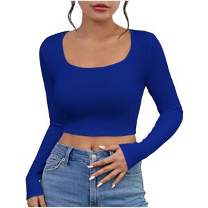 Unbranded (L, 001* Blue) Crop Tops for Women UK Long Sleeve Shirts Ladies Tops Solid Color Unbranded (L, 001* Blue) Crop Tops for Women UK Long Sleeve Shirts Ladies Tops Solid Color