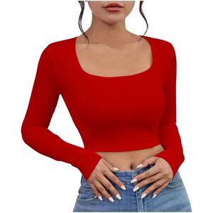 Unbranded (L, 001* Red) Crop Tops for Women UK Long Sleeve Shirts Ladies Tops Solid Color Unbranded (L, 001* Red) Crop Tops for Women UK Long Sleeve Shirts Ladies Tops Solid Color