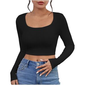 Unbranded (XS, 001* Black) Crop Tops for Women UK Long Sleeve Shirts Ladies Tops Solid Col Unbranded (XS, 001* Black) Crop Tops for Women UK Long Sleeve Shirts Ladies Tops Solid Col