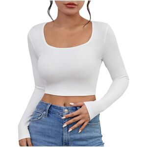 Unbranded (S, 001* White) Crop Tops for Women UK Long Sleeve Shirts Ladies Tops Solid Colo Unbranded (S, 001* White) Crop Tops for Women UK Long Sleeve Shirts Ladies Tops Solid Colo