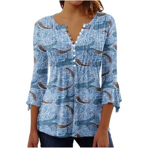 Unbranded (M, 003* Blue) Women Tops 3/4 Sleeve Shirts Boho Floral Print T-Shirts Casual Bu Unbranded (M, 003* Blue) Women Tops 3/4 Sleeve Shirts Boho Floral Print T-Shirts Casual Bu