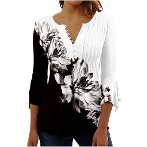 Unbranded (M, 003* White) Women Tops 3/4 Sleeve Shirts Boho Floral Print T-Shirts Casual B Unbranded (M, 003* White) Women Tops 3/4 Sleeve Shirts Boho Floral Print T-Shirts Casual B