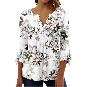 Unbranded (S, 002* White) Women Tops 3/4 Sleeve Shirts Boho Floral Print T-Shirts Casual B Unbranded (S, 002* White) Women Tops 3/4 Sleeve Shirts Boho Floral Print T-Shirts Casual B