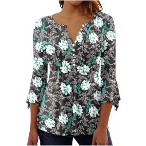 Unbranded (XXL, 003* Dark Gray) Women Tops 3/4 Sleeve Shirts Boho Floral Print T-Shirts Ca Unbranded (XXL, 003* Dark Gray) Women Tops 3/4 Sleeve Shirts Boho Floral Print T-Shirts Ca