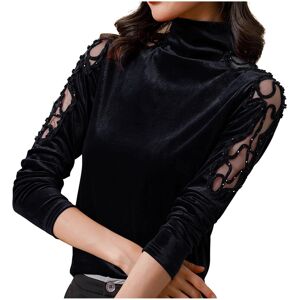 Unbranded (XL, 001* Black) Womens Velvet Tops Turtleneck Long Sleeve Lightweight Shirts Se Unbranded (XL, 001* Black) Womens Velvet Tops Turtleneck Long Sleeve Lightweight Shirts Se