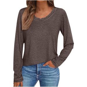 Unbranded (XXL, 001* Coffee) Long Sleeve Tops Womens Blouses Dressy Casual Shirts Lace V N Unbranded (XXL, 001* Coffee) Long Sleeve Tops Womens Blouses Dressy Casual Shirts Lace V N