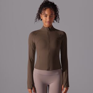 Unbranded (Zip Jacket - Chestnut, M) Solid color stand-up collar long zipper long-sleeved Unbranded (Zip Jacket - Chestnut, M) Solid color stand-up collar long zipper long-sleeved