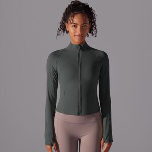 Unbranded (Zipper Jacket-Graphite Gray, M) Solid color stand-up collar long zipper long-sl Unbranded (Zipper Jacket-Graphite Gray, M) Solid color stand-up collar long zipper long-sl