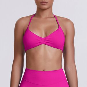 Unbranded (Bra-Dragon Fruit Color, S) Solid color beautiful back tight high elastic halter Unbranded (Bra-Dragon Fruit Color, S) Solid color beautiful back tight high elastic halter