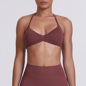 Unbranded (Bra-brown, M) Solid color beautiful back tight high elastic halter neck strap s Unbranded (Bra-brown, M) Solid color beautiful back tight high elastic halter neck strap s