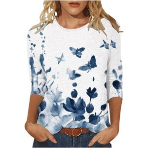 Unbranded (XXL, 01 Blue) Women Tops Casual 3/4 Sleeve T-Shirts Tunic Tops Vintage Floral P Unbranded (XXL, 01 Blue) Women Tops Casual 3/4 Sleeve T-Shirts Tunic Tops Vintage Floral P
