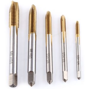 Unbranded 5pcs/set Titanium Coated HSS Thread Screw Tap Kit Unbranded 5pcs/set Titanium Coated HSS Thread Screw Tap Kit